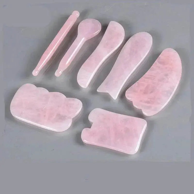 1pc Heart Shape SPA Massage Rose Quartz Gua sha Scraping Massage Scraper Face Massager Acupuncture Guasha Board Massager - ACHETE LTD