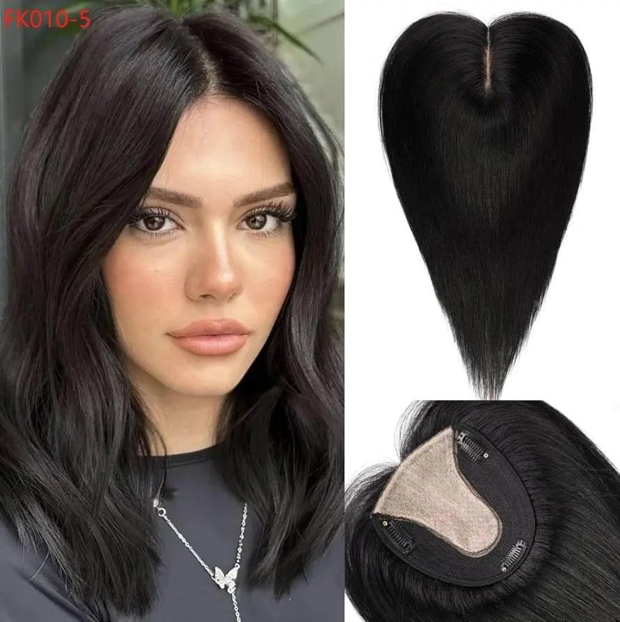 100% Remy Human Hair Toppers Clips in Blonde Platinum Highlight Remy Human Hair Pieces for White Women Hair Extensions Daily Use - ACHETE LTD