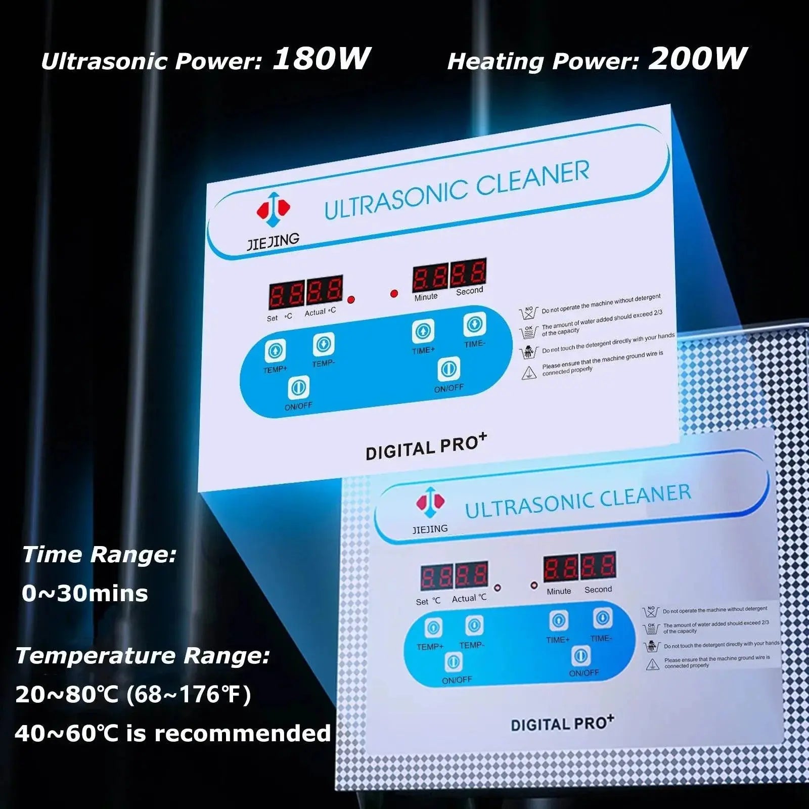 Heated Ultrasonic Cleaner 40kHz.