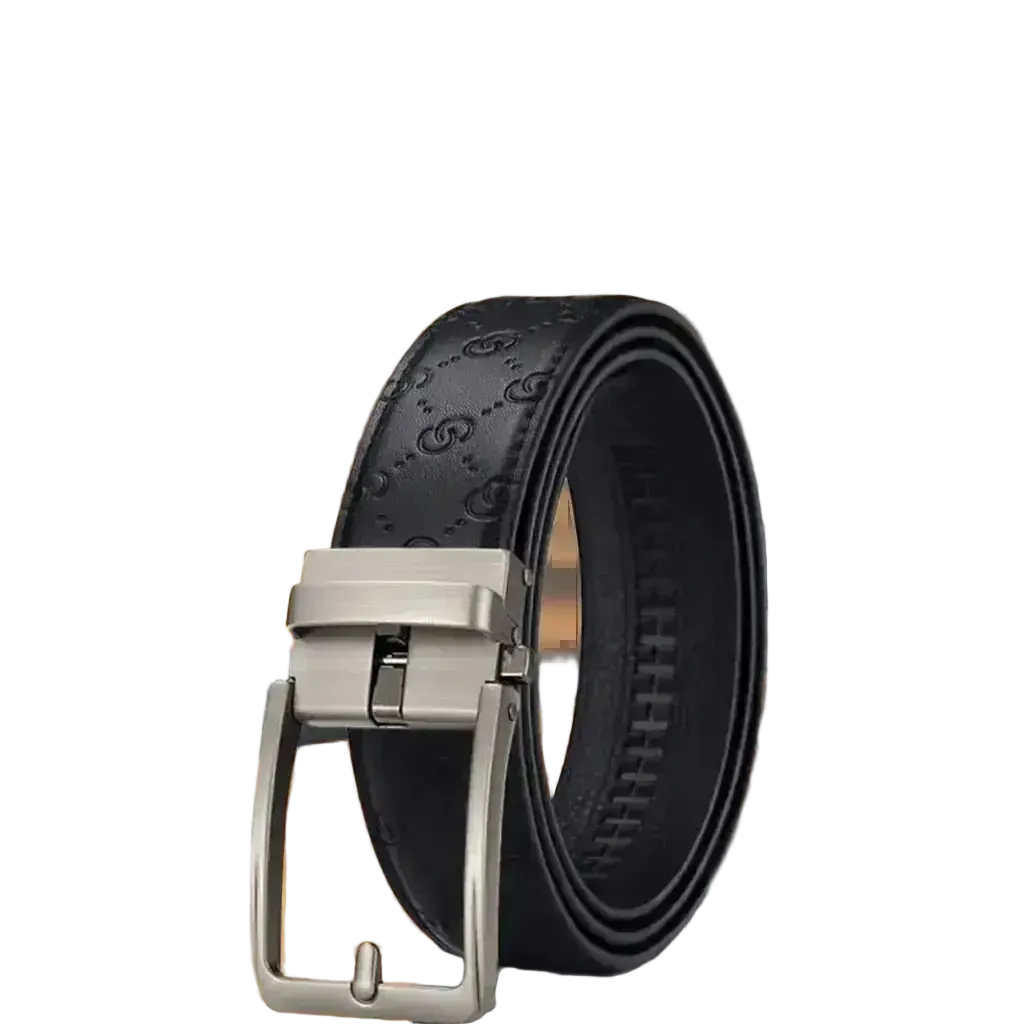 This page displays a collection of men’s products, including items like watches, belts, and grooming tools. The layout shows a list of product titles with their active status, along with a preview image of a luxury men’s belt on the right side.