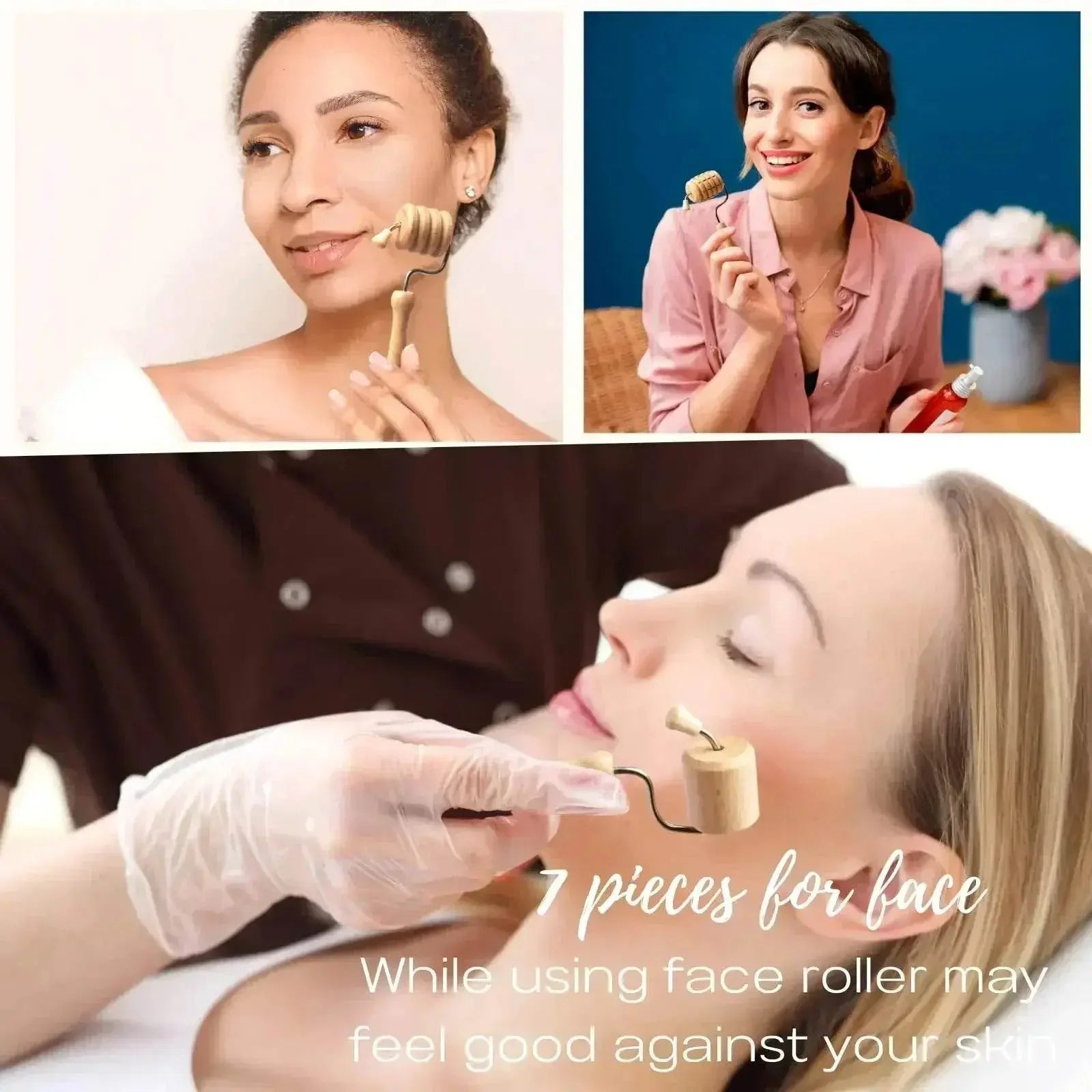 Wooden Face Massage Tools Set Maderoterapia Kit Facial Massager Cupping Contouring Roller - ACHETE LTD