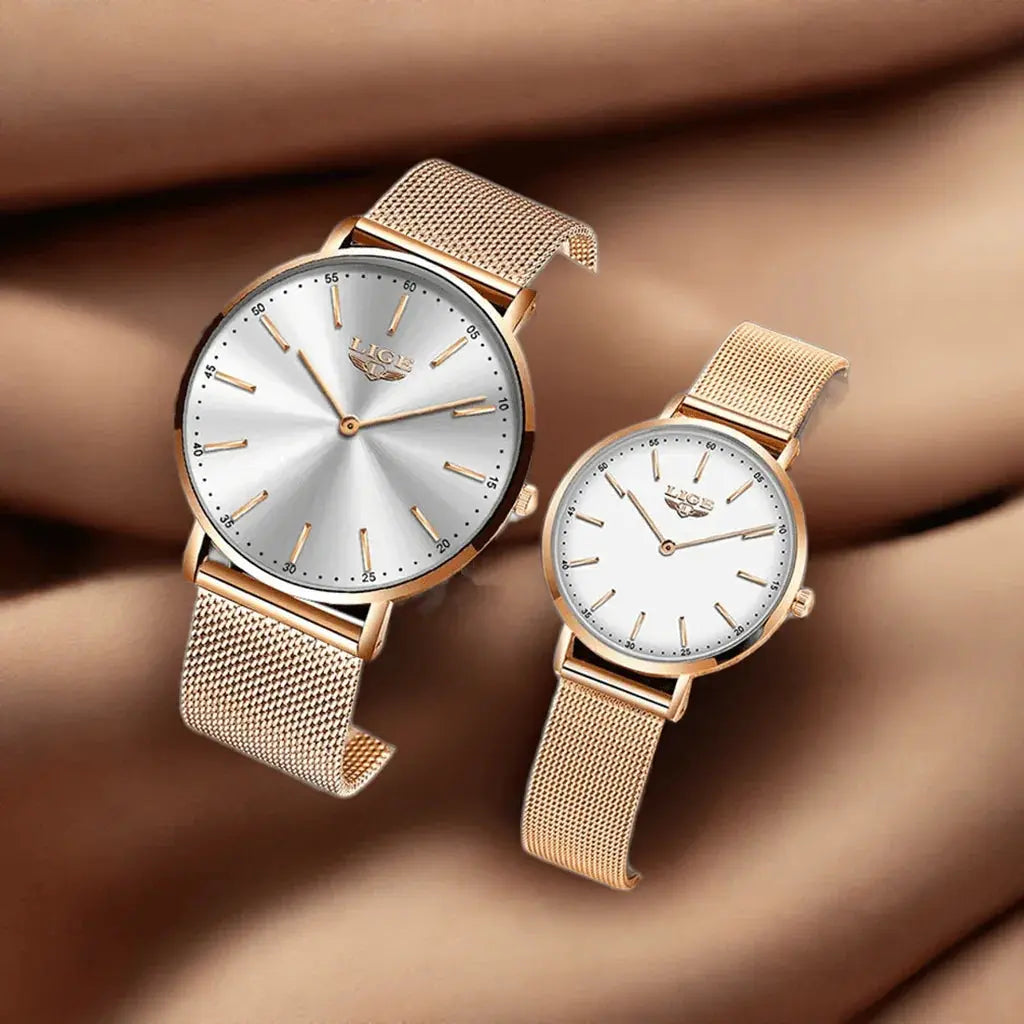 2021 LIGE Lover Watches Top Brand Luxury Ultra Thin Simple Couple Watches Couple Gift Quartz Wristwatches Fashion Paired Watches - ACHETE LTD