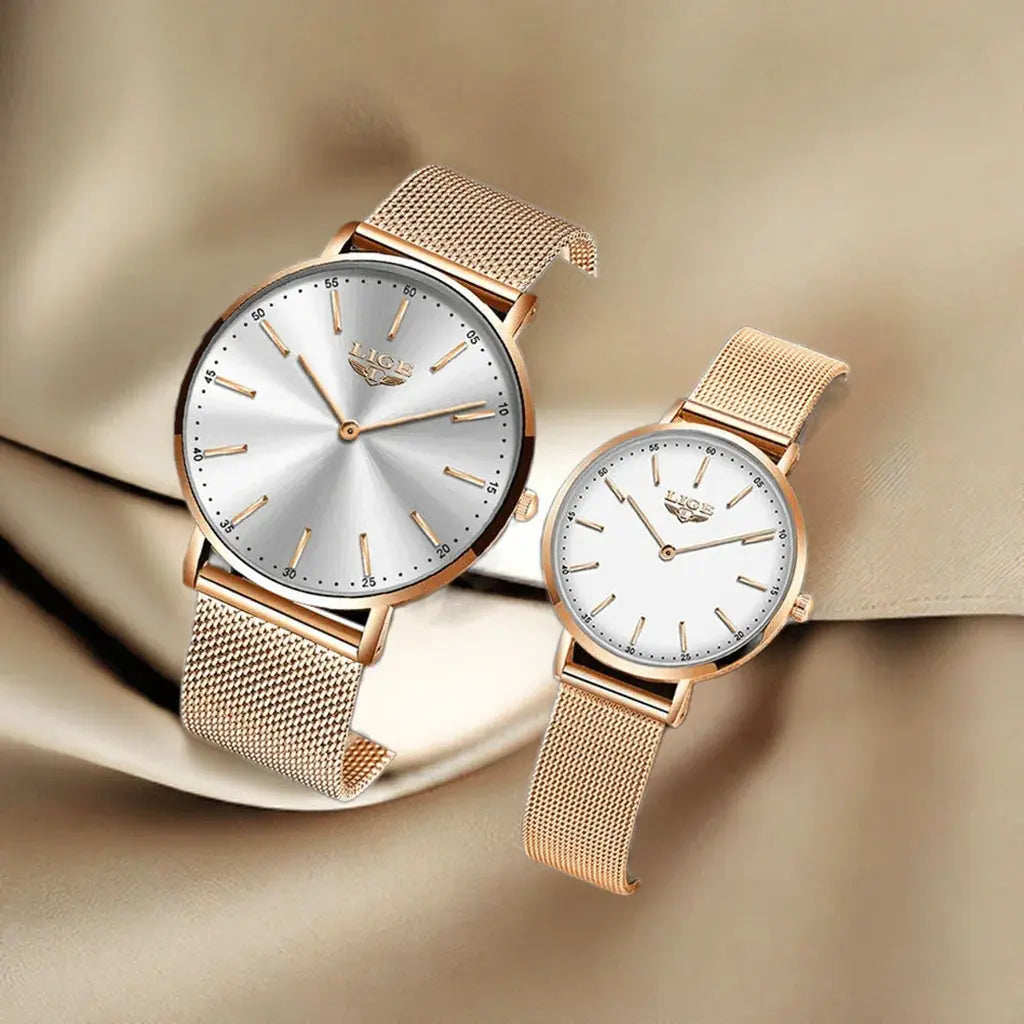 2021 LIGE Lover Watches Top Brand Luxury Ultra Thin Simple Couple Watches Couple Gift Quartz Wristwatches Fashion Paired Watches - ACHETE LTD