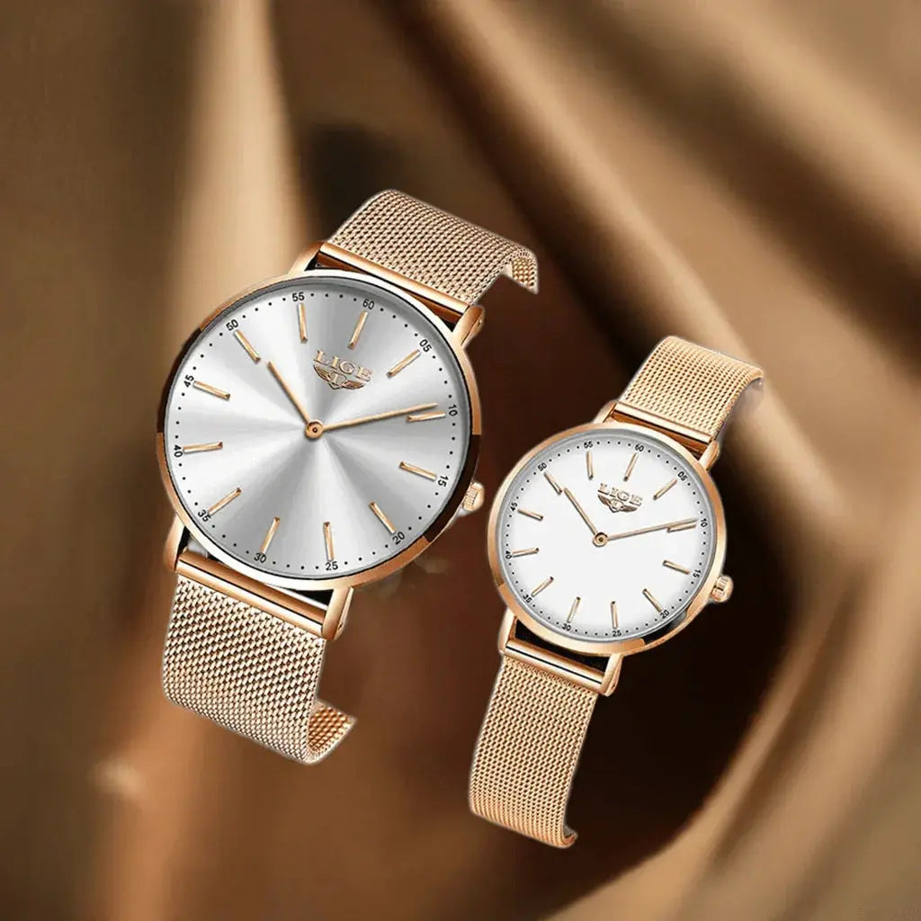 2021 LIGE Lover Watches Top Brand Luxury Ultra Thin Simple Couple Watches Couple Gift Quartz Wristwatches Fashion Paired Watches - ACHETE LTD