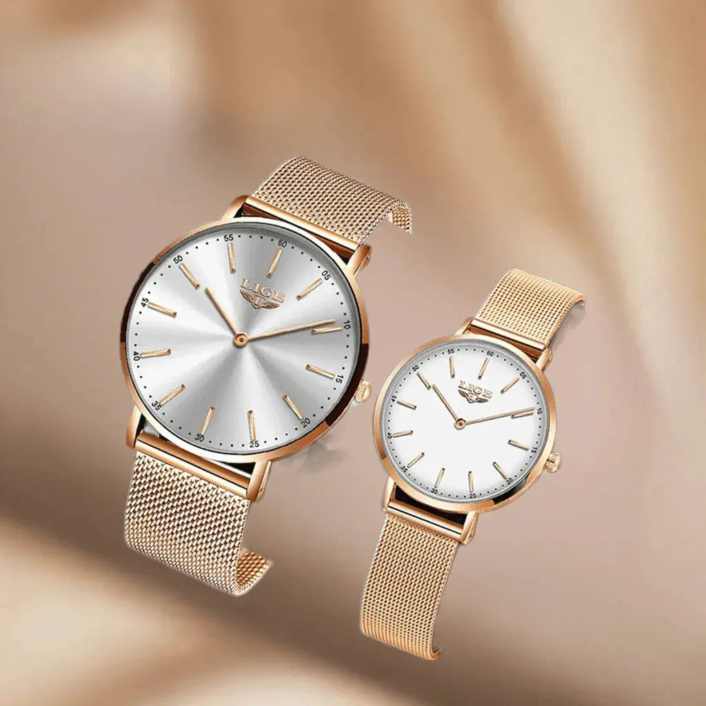 2021 LIGE Lover Watches Top Brand Luxury Ultra Thin Simple Couple Watches Couple Gift Quartz Wristwatches Fashion Paired Watches - ACHETE LTD