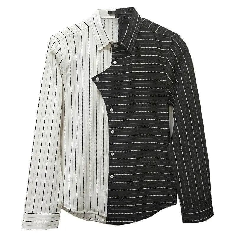 Four seasons British style contrast color stitching men shirt - ACHETE LTD