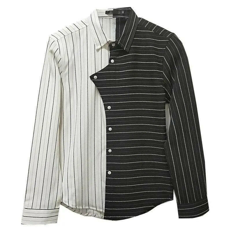 Four seasons British style contrast color stitching men shirt - ACHETE LTD