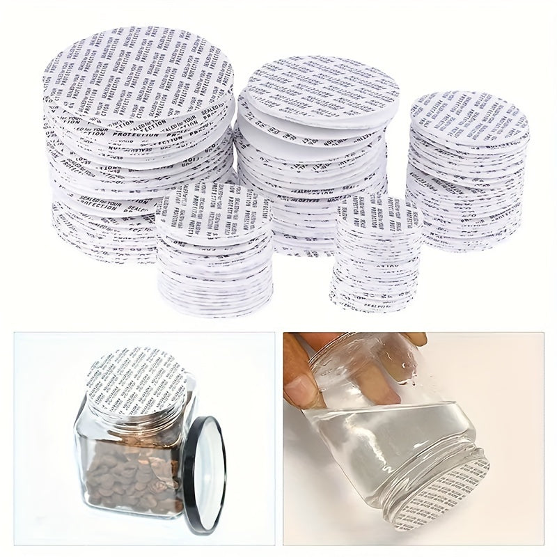 "Easy-Peel" 100-Pack Disposable Pressure Sensitive Seals - Tamper Resistant Gaskets For Cosmetic Jars, Glass & Plastic Bottles