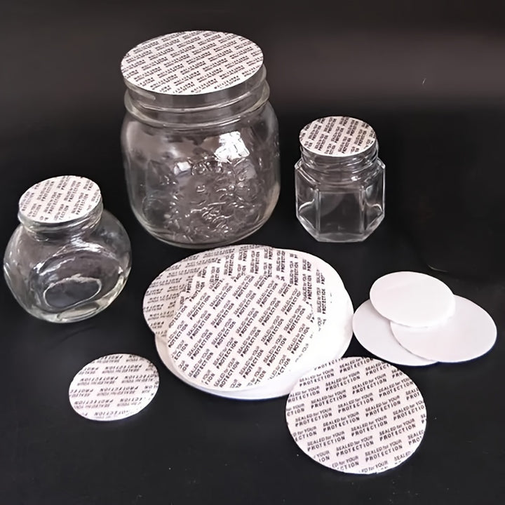 "Easy-Peel" 100-Pack Disposable Pressure Sensitive Seals - Tamper Resistant Gaskets For Cosmetic Jars, Glass & Plastic Bottles