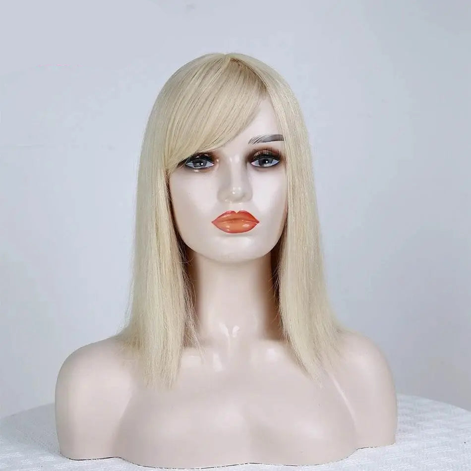 SMATE Bob Wigs Human Hair For White Women 150 Density 12 Inches 100% Human Hair Straight Hair Breathable Remy Hair Wig - ACHETE LTD