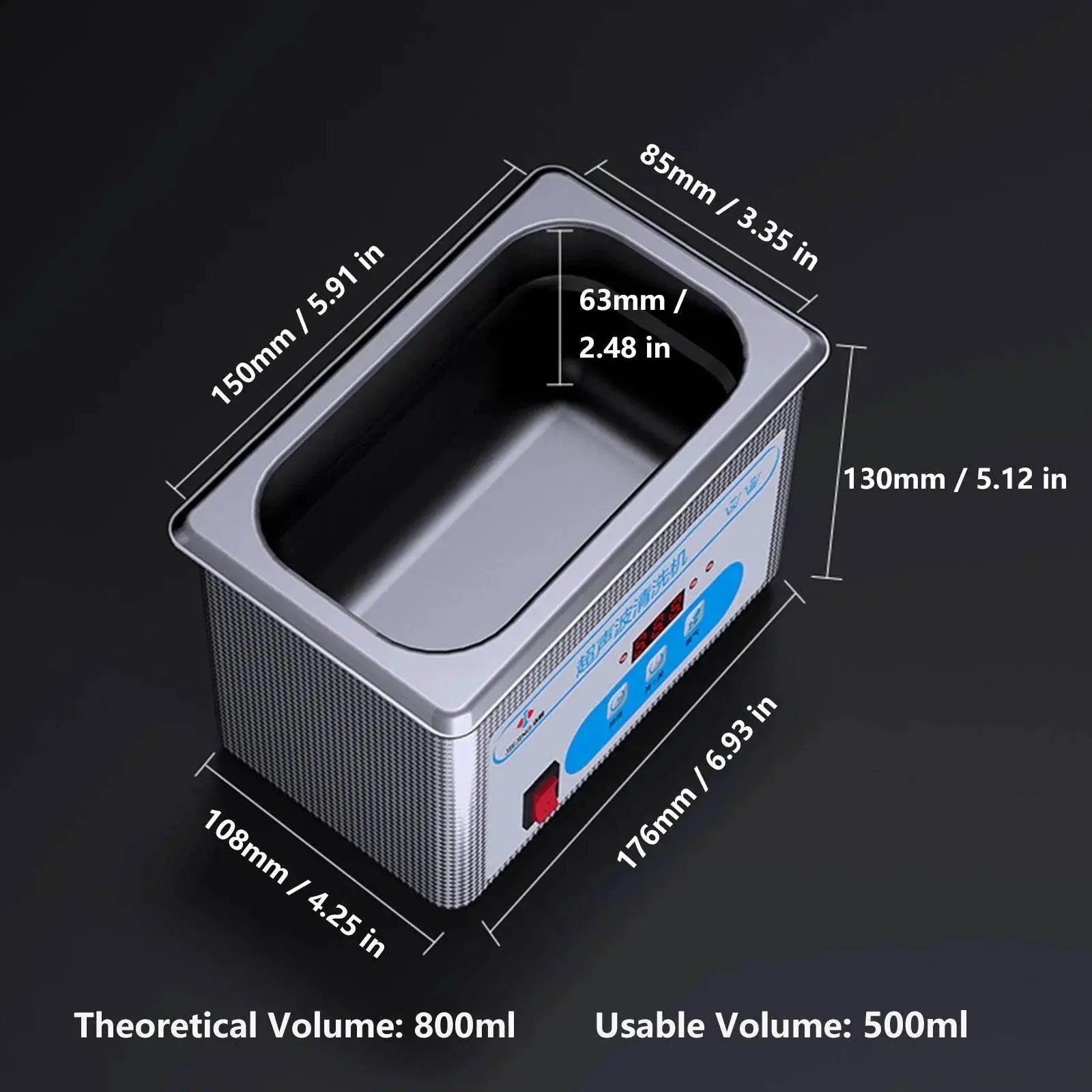 800ml Ultrasonic Cleaner 40kHz Ultra Sonic Cleaner with Timer Ultrasonic Jewelry Cleaner Ultrasonic Cleaning Machine - ACHETE LTD