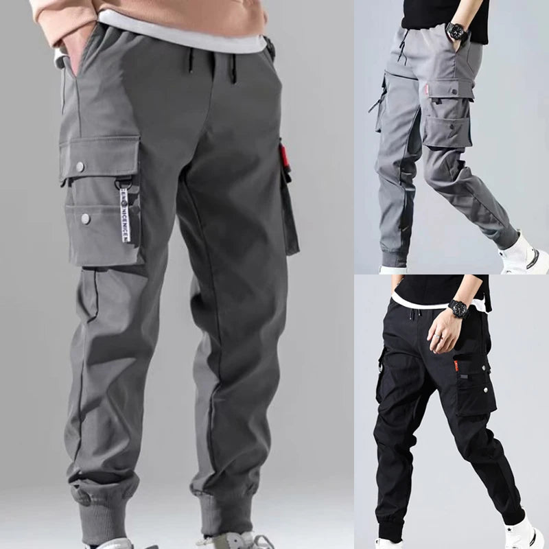 Men's Cargo Joggers: Multi-Pocket Sweatpants for Hip Hop Style