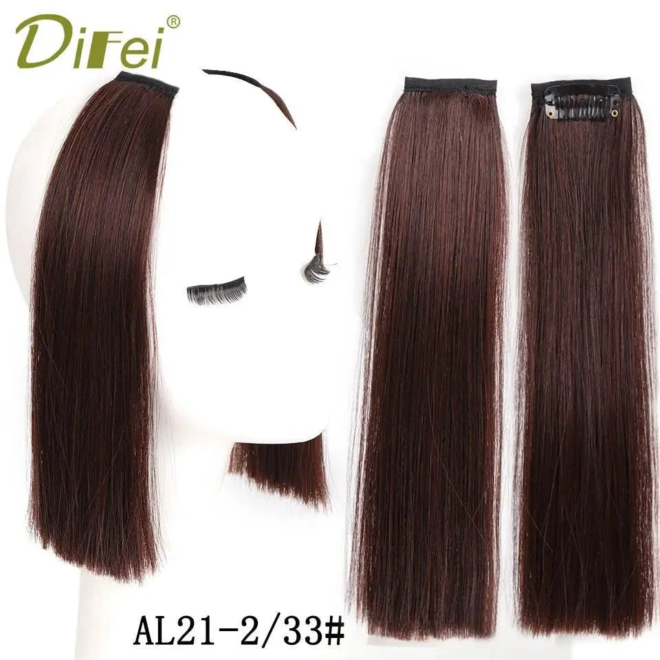 DIFEI Synthetic Natural Hair Pads Invisible Seamless Hair Extension Clip In Hair Extension Lining of Hair Top Side Cover Hair - ACHETE LTD