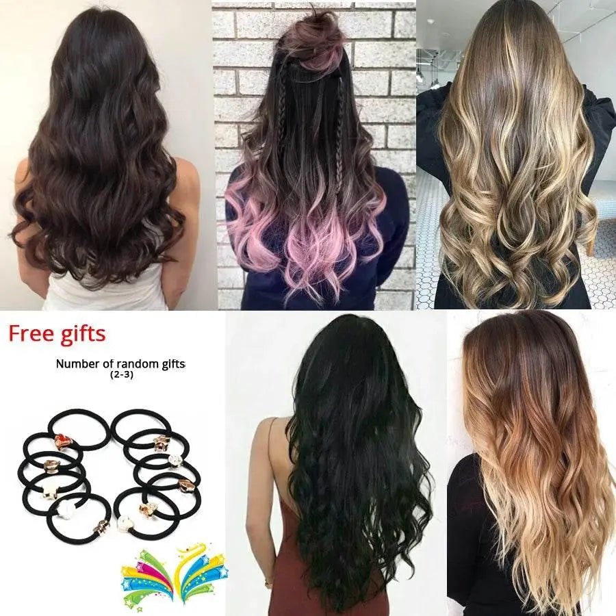 Leeons Synthetic Hair Curly Clip In Wig Extension 16 Clips In Hair Extension Hair Pieces Fake Hair Extension Synthetic 49 Colors - ACHETE LTD