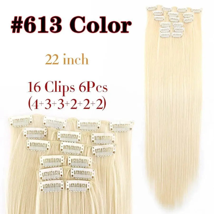 Leeons Synthetic Hair Curly Clip In Wig Extension 16 Clips In Hair Extension Hair Pieces Fake Hair Extension Synthetic 49 Colors - ACHETE LTD