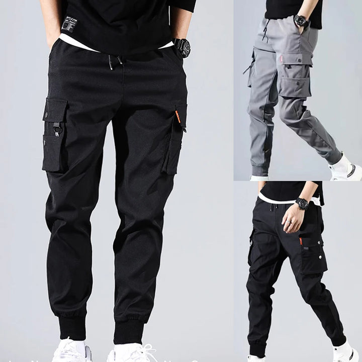 Men's Cargo Joggers: Multi-Pocket Sweatpants for Hip Hop Style