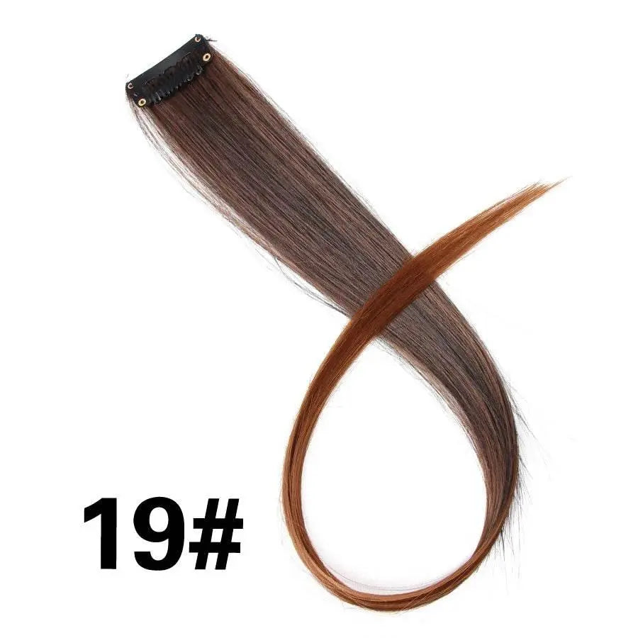 Alileader Clip On Hair Extension 57Color Ombre Straight Hair Extension Clip In Hairpieces High Temperature Faber Hair Pieces - ACHETE LTD