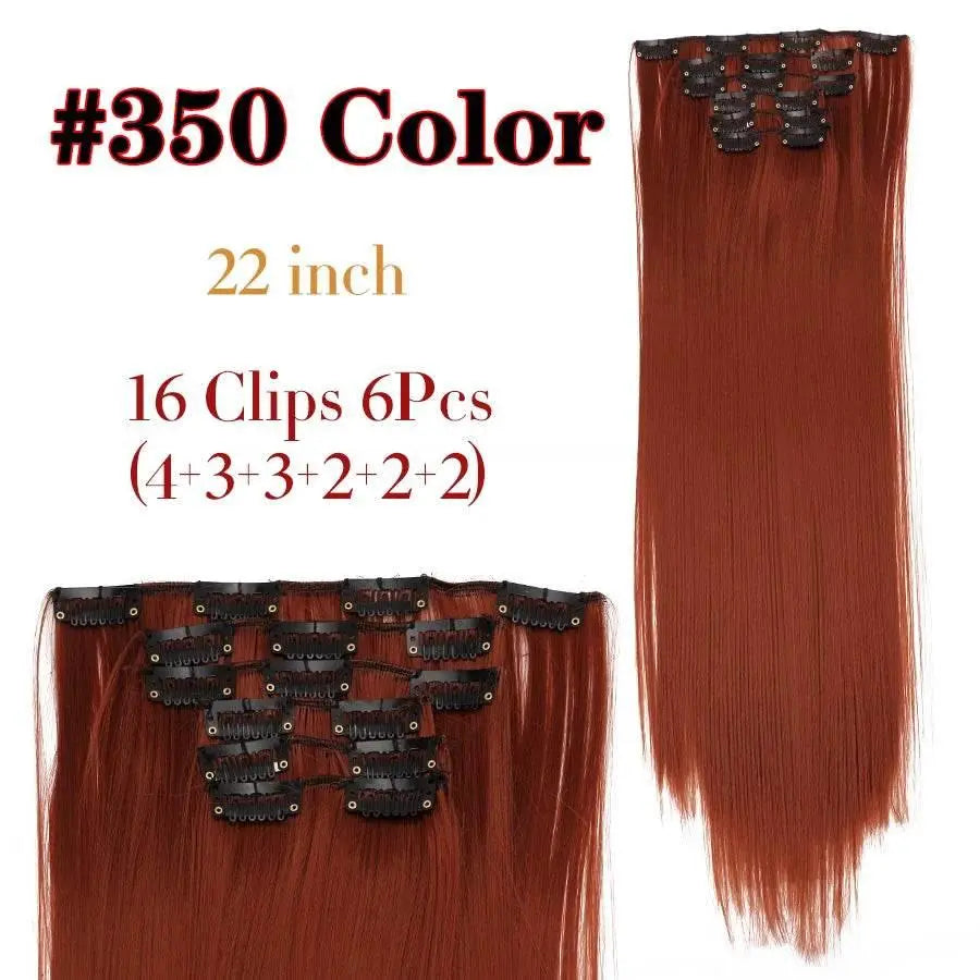 Leeons Synthetic Hair Curly Clip In Wig Extension 16 Clips In Hair Extension Hair Pieces Fake Hair Extension Synthetic 49 Colors - ACHETE LTD