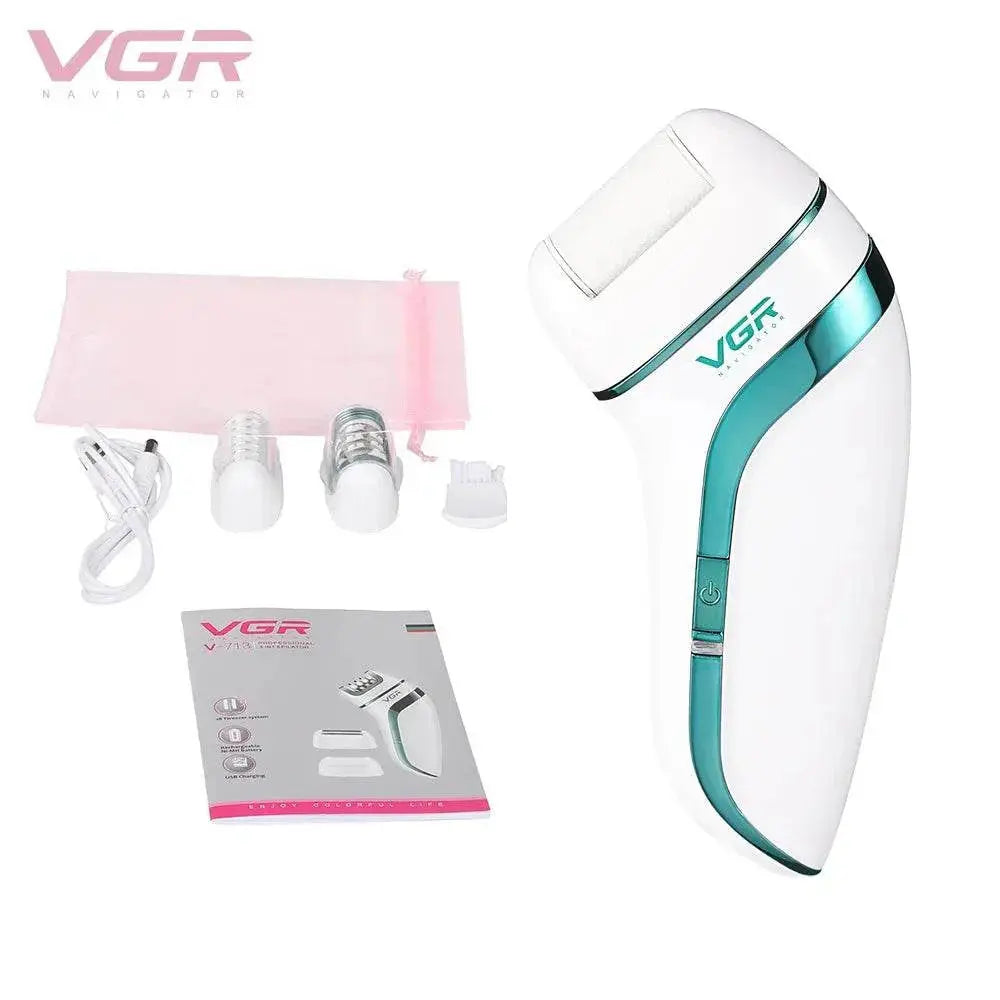 VGR 3 in 1 Rechargeable Epilator For Women Facial Hair Remover Female Epilator Face Depilation Leg Body Shaver Callus Remover - ACHETE LTD