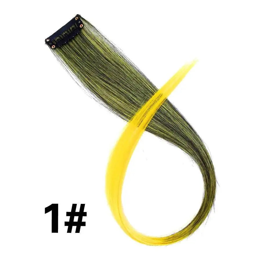 Alileader Clip On Hair Extension 57Color Ombre Straight Hair Extension Clip In Hairpieces High Temperature Faber Hair Pieces - ACHETE LTD