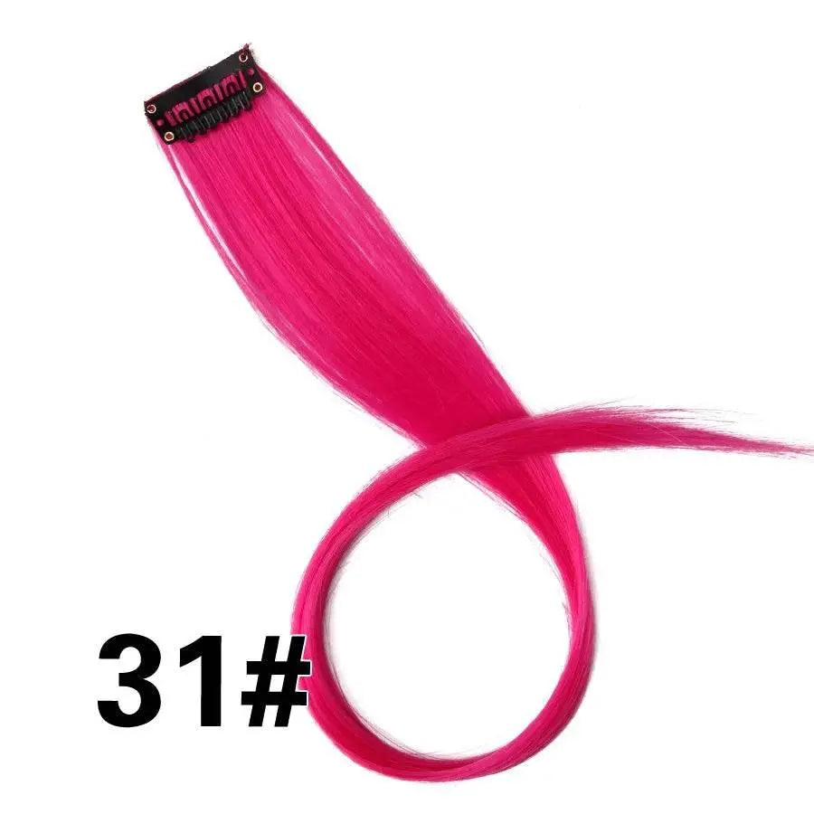 Alileader Clip On Hair Extension 57Color Ombre Straight Hair Extension Clip In Hairpieces High Temperature Faber Hair Pieces - ACHETE LTD