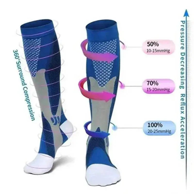 Men's Sports Compression Socks Varicose Veins Cycling Socks Nursing Running Compression Socks Nurse Outdoor Natural Hiking - ACHETE LTD
