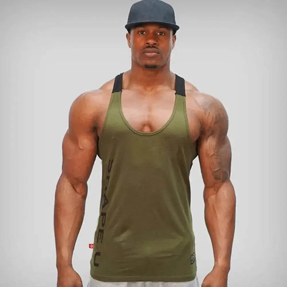 Hot Bodybuilding Fitness Singlets Muscle Vest For Men Tee Basketball Jersey Solid Gym Men Stringer Loose Tank Tops - ACHETE LTD