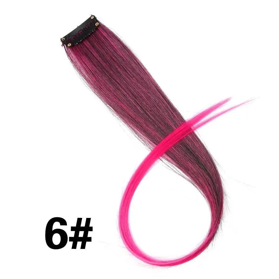 Alileader Clip On Hair Extension 57Color Ombre Straight Hair Extension Clip In Hairpieces High Temperature Faber Hair Pieces - ACHETE LTD