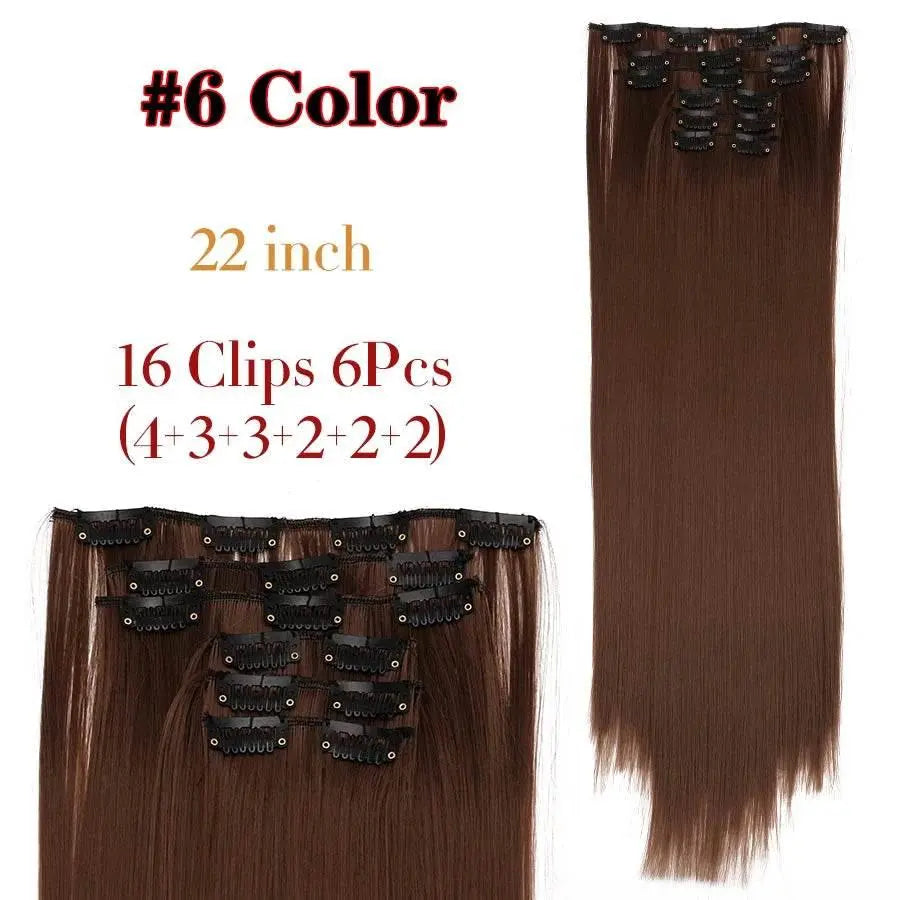 Leeons Synthetic Hair Curly Clip In Wig Extension 16 Clips In Hair Extension Hair Pieces Fake Hair Extension Synthetic 49 Colors - ACHETE LTD