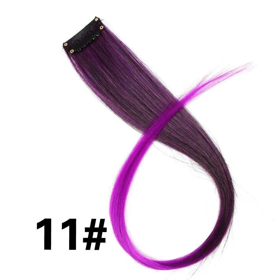 Alileader Clip On Hair Extension 57Color Ombre Straight Hair Extension Clip In Hairpieces High Temperature Faber Hair Pieces - ACHETE LTD