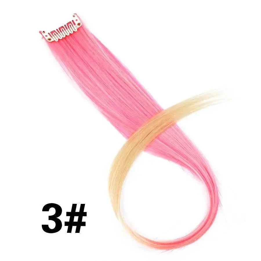 Alileader Clip On Hair Extension 57Color Ombre Straight Hair Extension Clip In Hairpieces High Temperature Faber Hair Pieces - ACHETE LTD