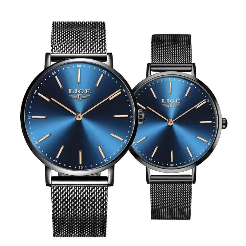 2021 LIGE Lover Watches Top Brand Luxury Ultra Thin Simple Couple Watches Couple Gift Quartz Wristwatches Fashion Paired Watches - ACHETE LTD