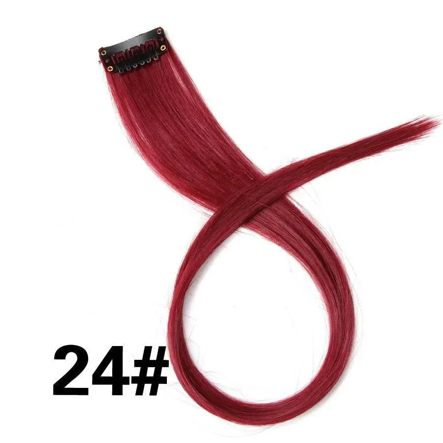 Alileader Clip On Hair Extension 57Color Ombre Straight Hair Extension Clip In Hairpieces High Temperature Faber Hair Pieces - ACHETE LTD