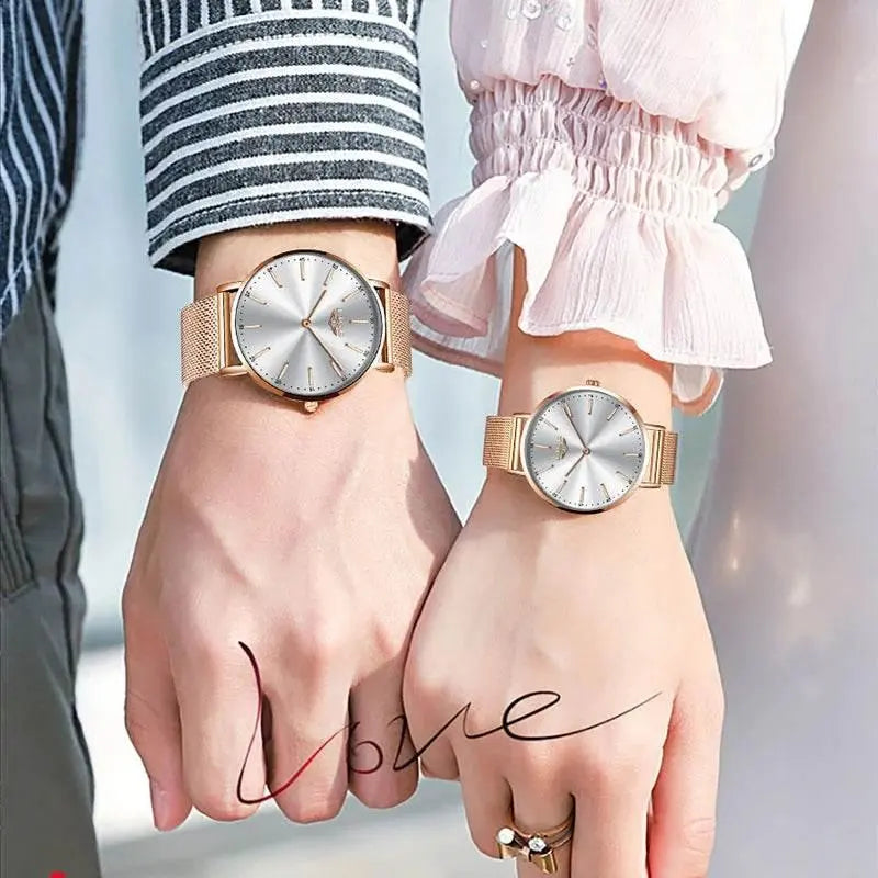 2021 LIGE Lover Watches Top Brand Luxury Ultra Thin Simple Couple Watches Couple Gift Quartz Wristwatches Fashion Paired Watches - ACHETE LTD
