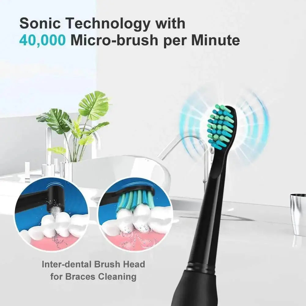 Fairywill Sonic Electric Toothbrush Ultra Sonic Fast USB Charger Waterproof IPX7 5-Mode Fairywill FW-507 with 3 Brush Head Gift - ACHETE LTD