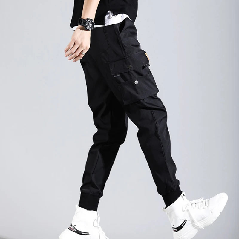 Men's Cargo Joggers: Multi-Pocket Sweatpants for Hip Hop Style