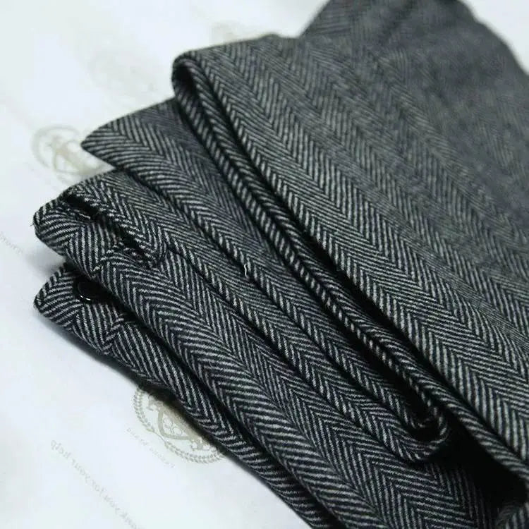 Trousers for Men Gray Herringbone Men's Trousers Retro Autumn Wool Tweed Pants Men's Clothing Plus Size for Gentleman Trousers - ACHETE LTD