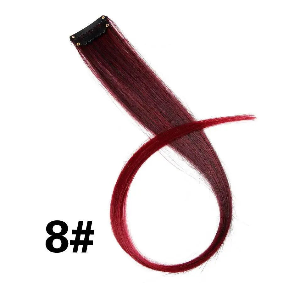 Alileader Clip On Hair Extension 57Color Ombre Straight Hair Extension Clip In Hairpieces High Temperature Faber Hair Pieces - ACHETE LTD