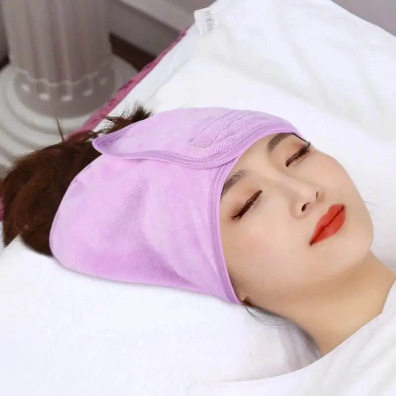 Home Microfiber Spa Facial Headband Make Up Wrap Head Terry Cloth Hairband Adjustable Towel For Face Washing Shower - ACHETE LTD