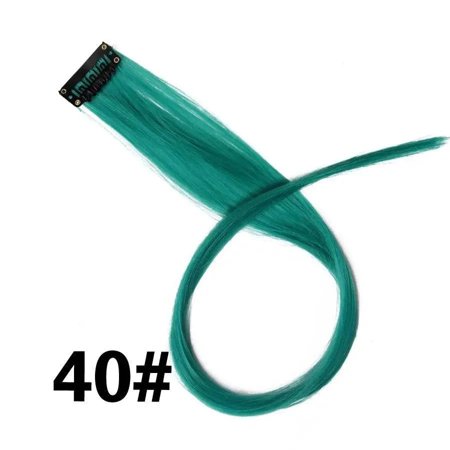 Alileader Clip On Hair Extension 57Color Ombre Straight Hair Extension Clip In Hairpieces High Temperature Faber Hair Pieces - ACHETE LTD