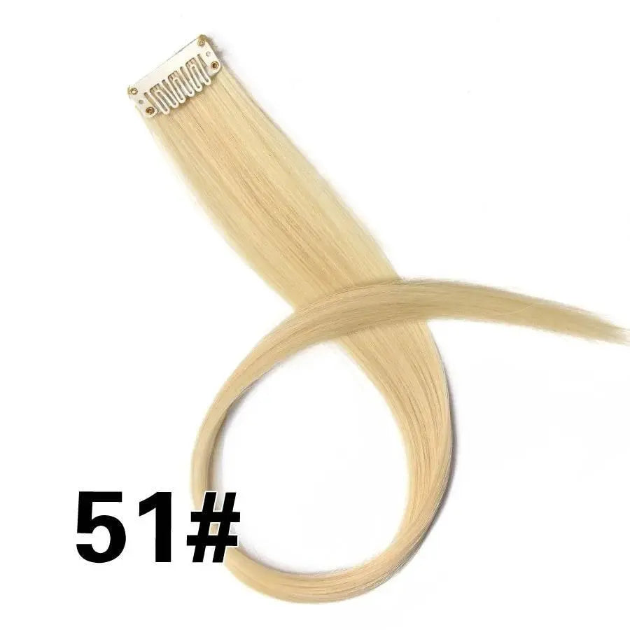 Alileader Clip On Hair Extension 57Color Ombre Straight Hair Extension Clip In Hairpieces High Temperature Faber Hair Pieces - ACHETE LTD