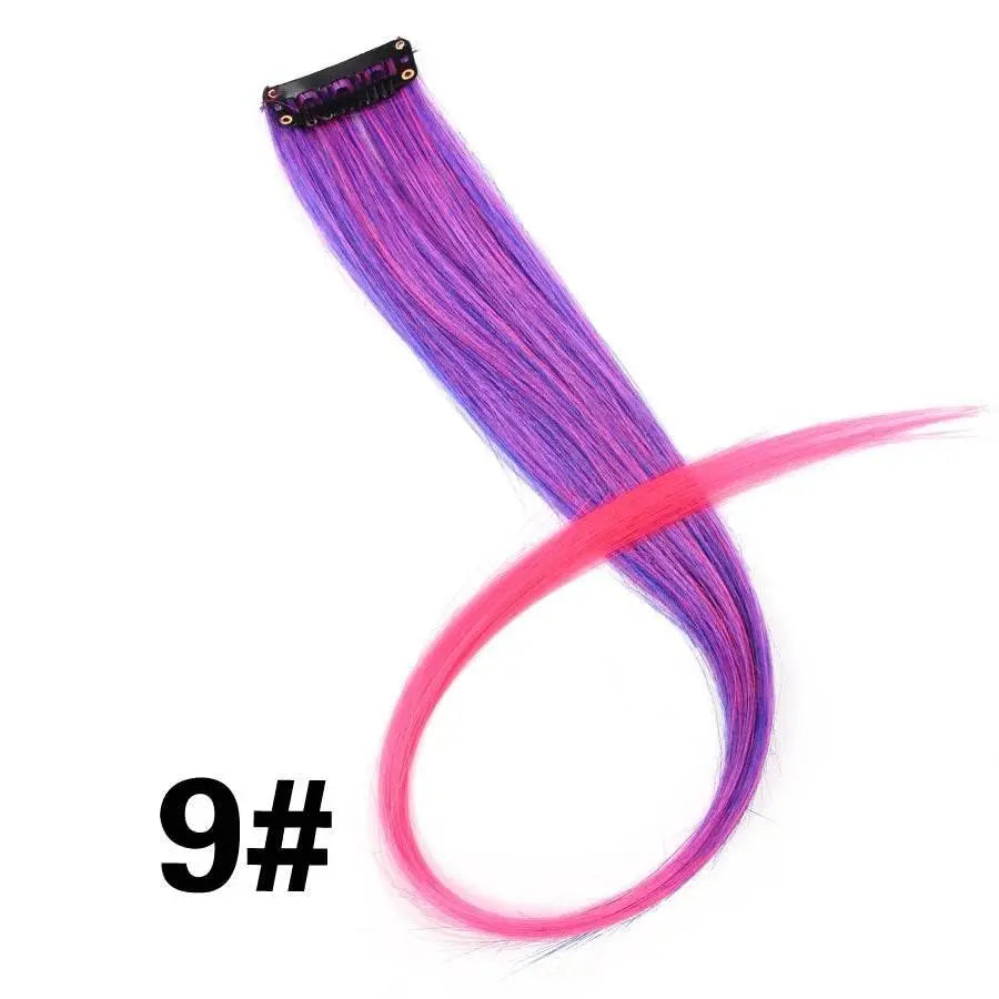 Alileader Clip On Hair Extension 57Color Ombre Straight Hair Extension Clip In Hairpieces High Temperature Faber Hair Pieces - ACHETE LTD