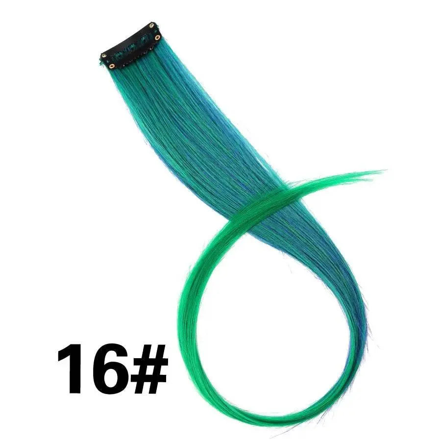 Alileader Clip On Hair Extension 57Color Ombre Straight Hair Extension Clip In Hairpieces High Temperature Faber Hair Pieces - ACHETE LTD