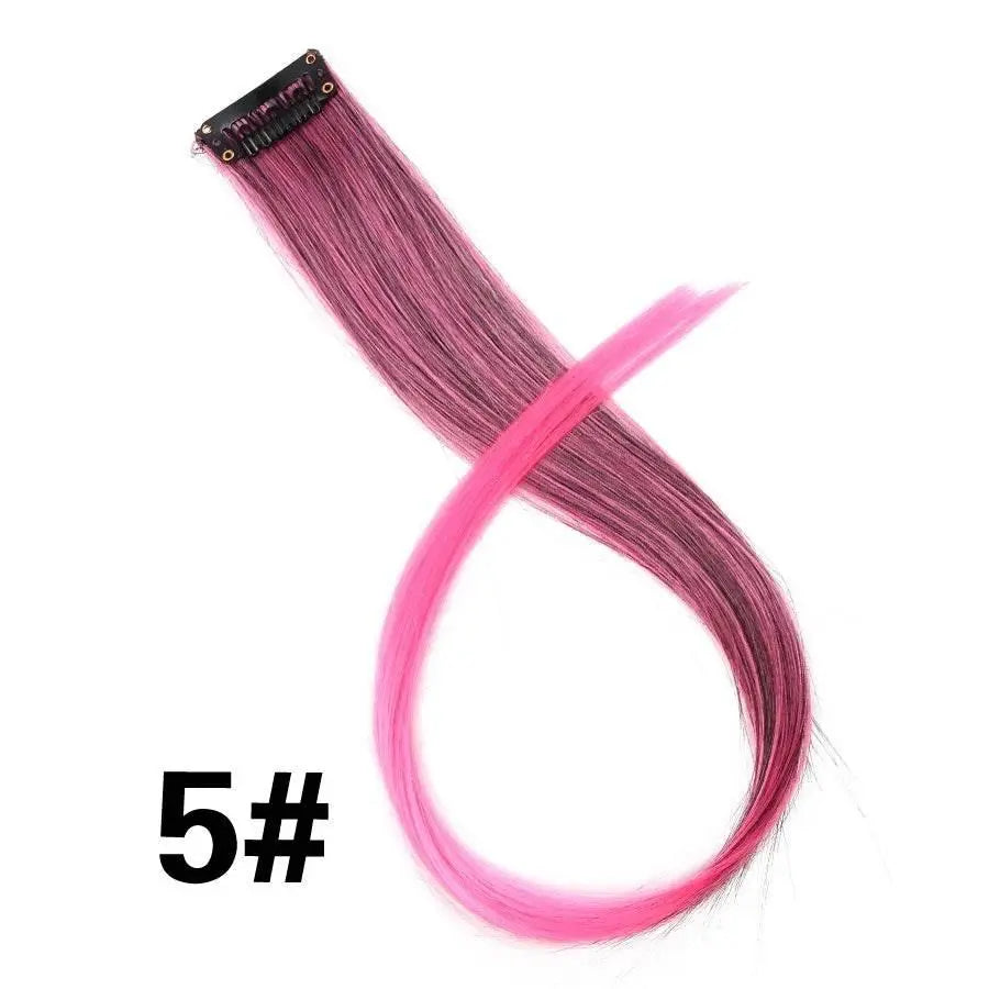 Alileader Clip On Hair Extension 57Color Ombre Straight Hair Extension Clip In Hairpieces High Temperature Faber Hair Pieces - ACHETE LTD