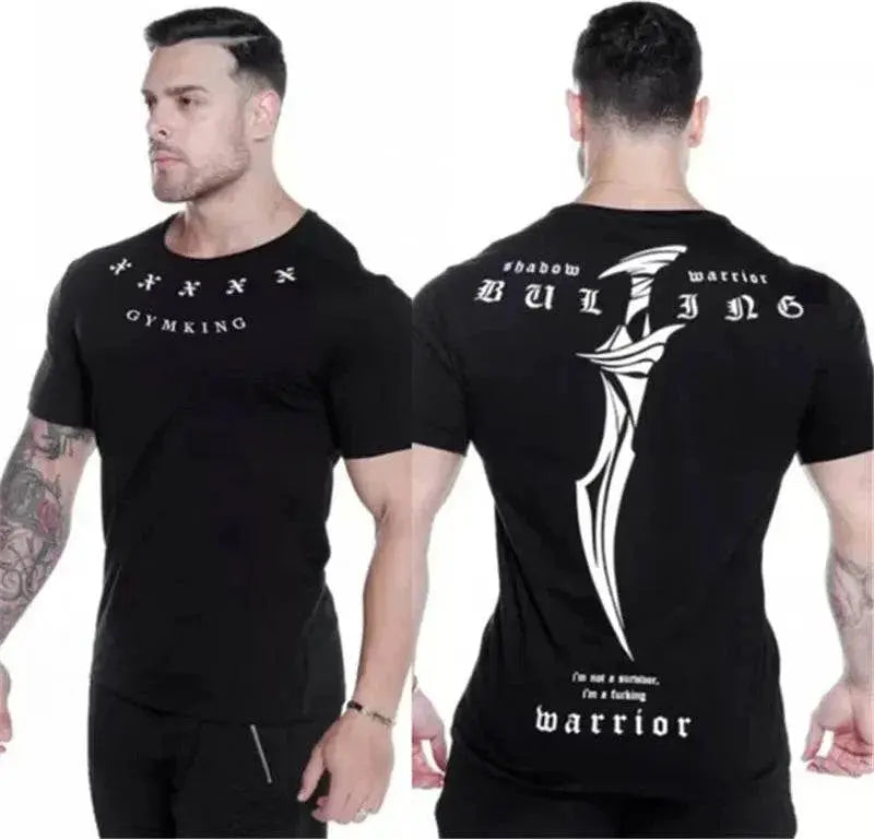 2021 New Summer gym T-shirt large-type brand Sports T-shirt Men shirt Bodybuilding Fitness printing Short Sleeve Running T-shirt - ACHETE LTD