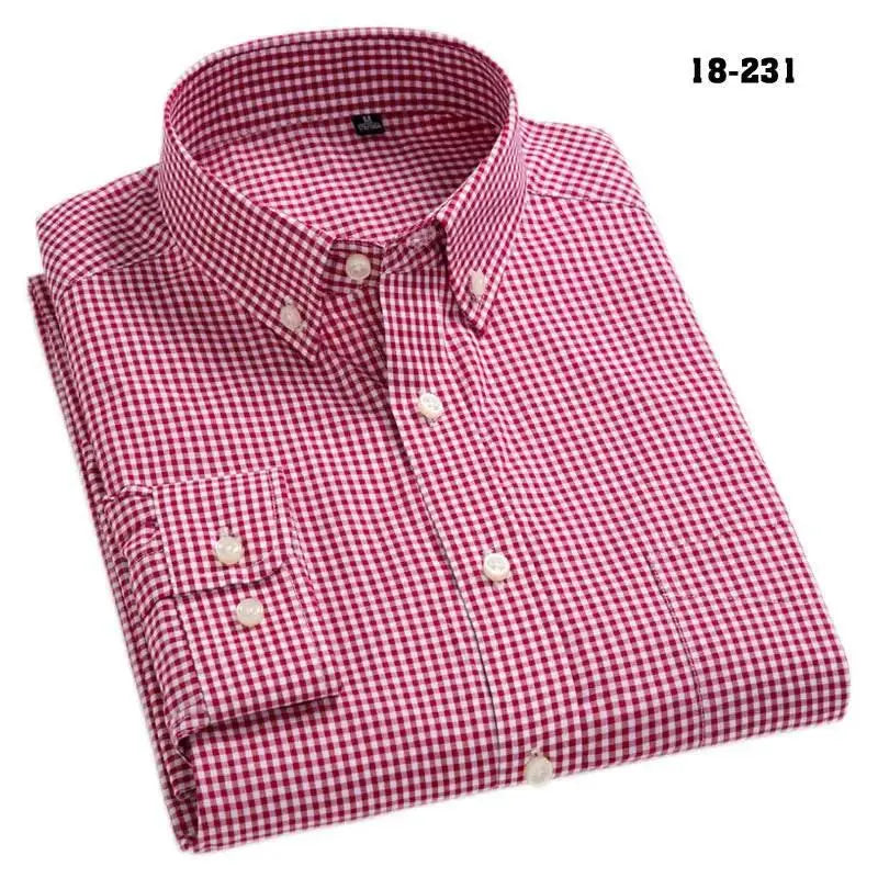 New Arrival Men's Oxford Wash and Wear Plaid Shirts 100% Cotton Casual Shirts High Quality Fashion Design Men's Dress Shirts - ACHETE LTD
