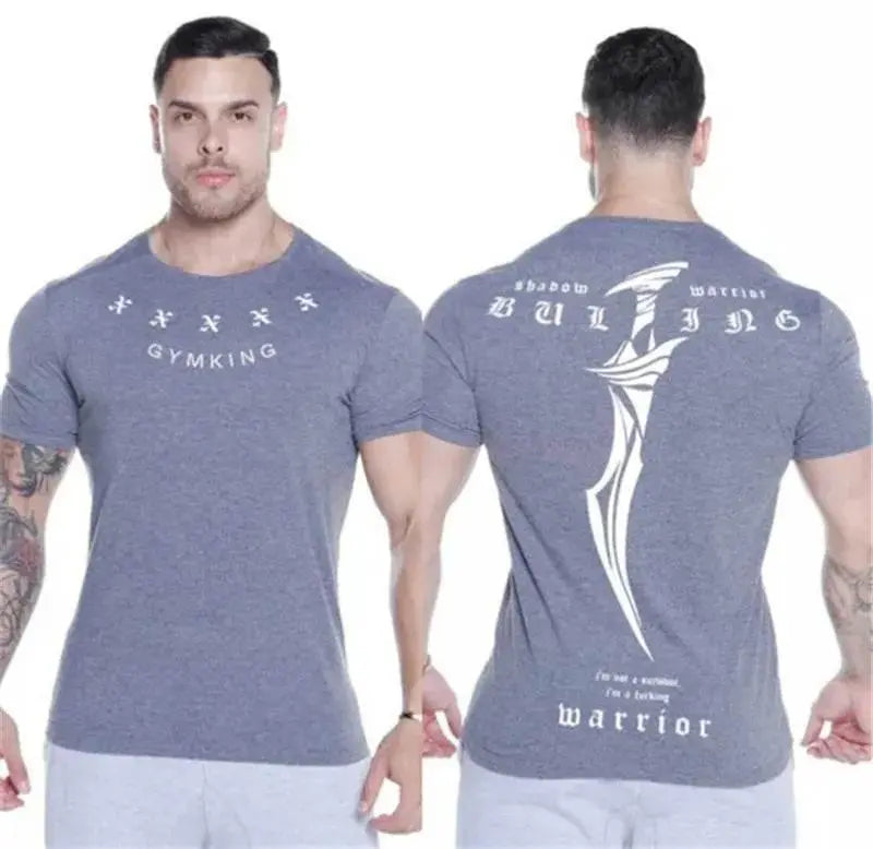 2021 New Summer gym T-shirt large-type brand Sports T-shirt Men shirt Bodybuilding Fitness printing Short Sleeve Running T-shirt - ACHETE LTD