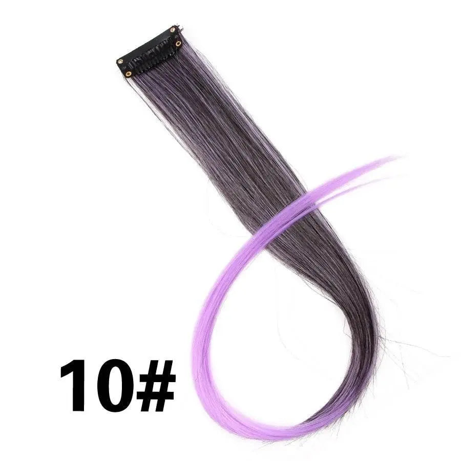 Alileader Clip On Hair Extension 57Color Ombre Straight Hair Extension Clip In Hairpieces High Temperature Faber Hair Pieces - ACHETE LTD