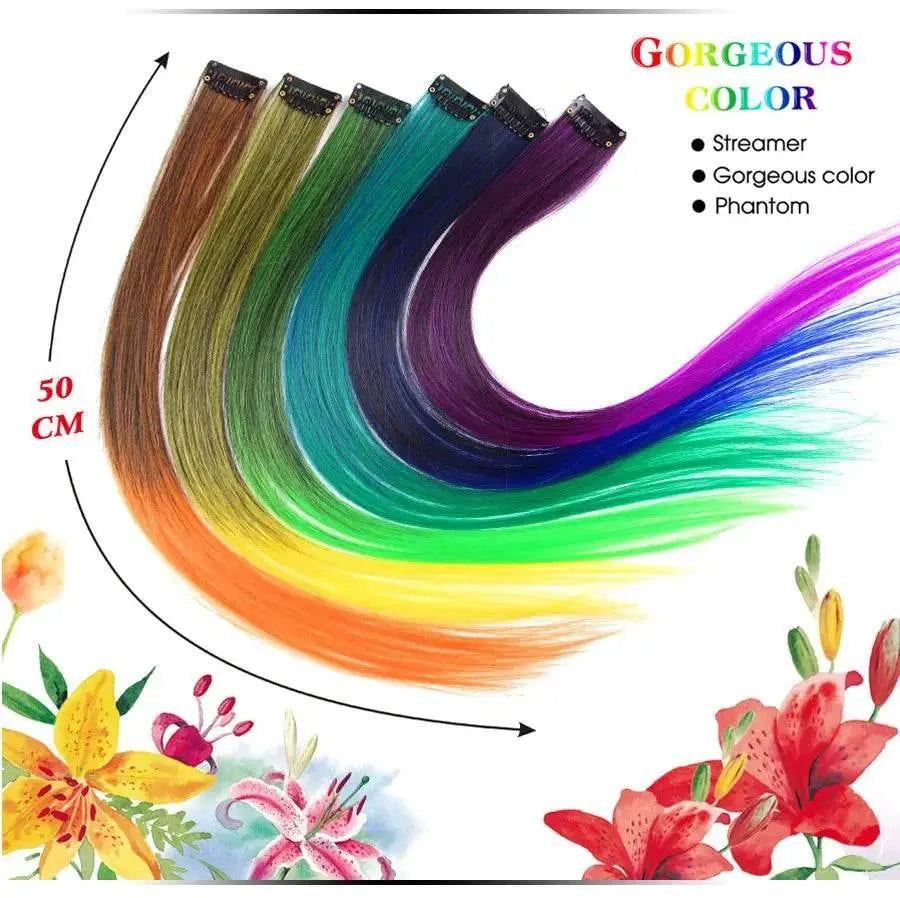 Alileader Clip On Hair Extension 57Color Ombre Straight Hair Extension Clip In Hairpieces High Temperature Faber Hair Pieces - ACHETE LTD