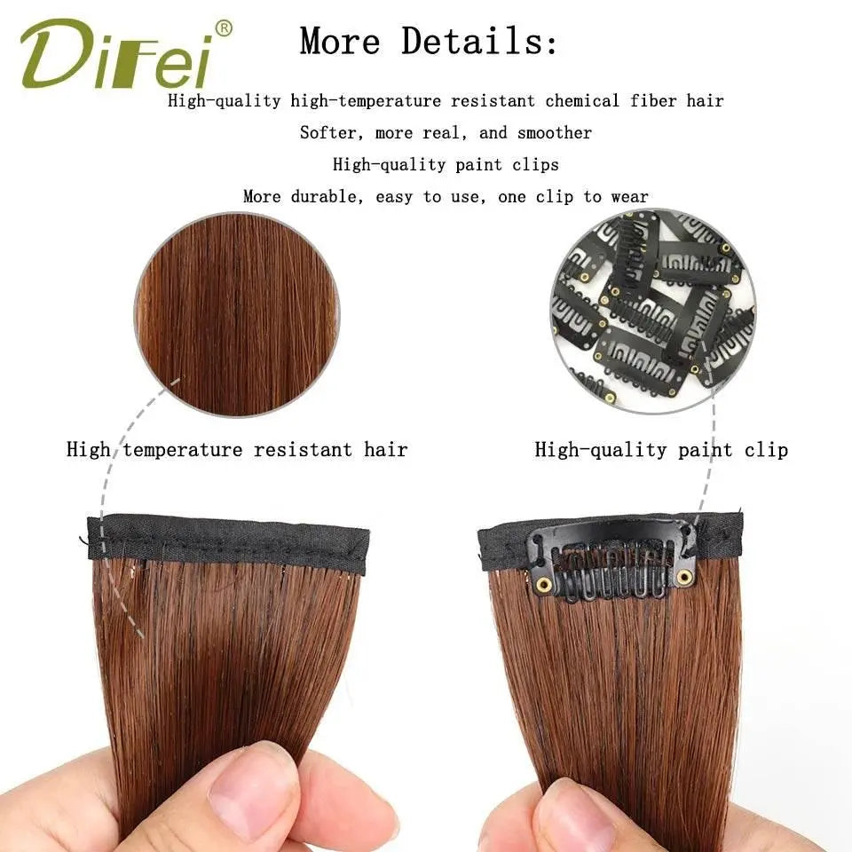 DIFEI Synthetic Natural Hair Pads Invisible Seamless Hair Extension Clip In Hair Extension Lining of Hair Top Side Cover Hair - ACHETE LTD
